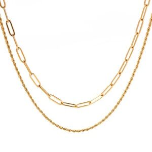 18K Gold Plated Double Layer Necklace
